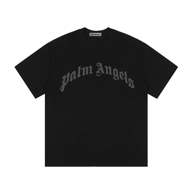 Palm Angels Men's Logo-print T-shirt Black - 1
