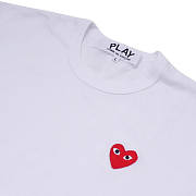 CDG Play Camouflage Heart Shape Logo Printing Short Sleeve White AZ-T243-051-1 - 4