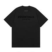 Fear of God ESSENTIALS Men's Black Logo-flocked Cotton-jersey T-shirt - 3