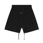 Fear of God ESSENTIALS Men's Gray Straight-leg Logo-flocked Cotton-blend Jersey Shorts in black - 1