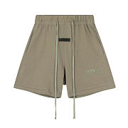 Fear of God ESSENTIALS Men's Gray Straight-leg Logo-flocked Cotton-blend Jersey Shorts in brown - 1