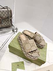 Gucci Angelina Platform Sandal Camel Canvas 623212 UKO00 2580 - 4