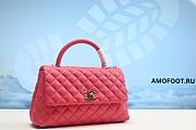 Chanel Coco Handle Bag Pink Caviar Satchel 14x24x10cm - 1