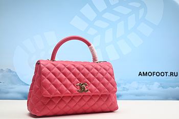 Chanel Coco Handle Bag Pink Caviar Satchel 14x24x10cm