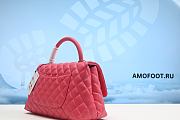 Chanel Coco Handle Bag Pink Caviar Satchel 14x24x10cm - 2