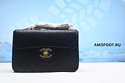 Chanel Vintage Classic Double Flap Quilted Lambskin Gold-tone Medium Black - 1
