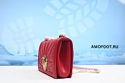 DOLCE & GABBANA Red Calf Leather Medium Devotion Shoulder Bag 14,5x21x3cm - 2