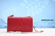 DOLCE & GABBANA Red Calf Leather Medium Devotion Shoulder Bag 14,5x21x3cm - 4