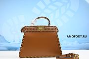 Fendi Peekaboo ISeeU Small Camellia interlace leather bag 21x27x11cm - 4