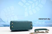 Chanel Coco Handle Flap Quilted Metallic Caviar Gold-tone Mini Turquoise - 4
