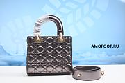 MINI LADY DIOR BAG Opaline Gray Pearlescent Cannage Lambskin 17x15x7cm - 2
