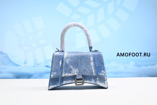 Balenciaga Small Hourglass Tote Bag In Blue  - 1