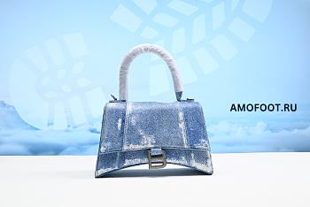 Balenciaga Small Hourglass Tote Bag In Blue 