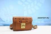 MCM Patricia Flap Lock Crossbody Mini Visetos Cognac 14x20.5x4.0cm - 1