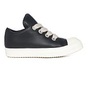 Rick Owens Jumbo Lace Padded Sneaks Low Black Milk  RU02C7893-311 - 1