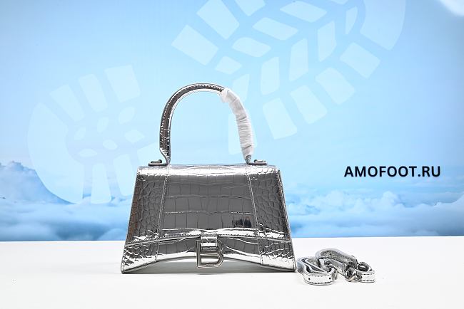 Balenciaga Coco-Print Hourglass Bag Mini Silver 592833.1S495 - 1
