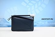 LOEWE Puzzle Bag In Satin Calfskin Onyx Blue - 1