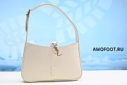 Saint Laurent Le 5 A 7 Mini Hobo Bag In Smooth Leather Blanc Vintage 4.5H 7.5W 1.8D - 1
