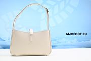 Saint Laurent Le 5 A 7 Mini Hobo Bag In Smooth Leather Blanc Vintage 4.5H 7.5W 1.8D - 2