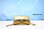 Balenciaga Gold Croc Embossed Hourglass Wallet On Chain - 1