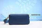 Fendi Baguette Blue Selleria bag with oversize topstitching 15x27x6cm - 4