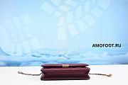 Chanel Mini Flap Bag Calfskin & Gold-Tone Metal Burgundy 12x19x8cm - 2