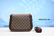 Gucci Lady Web Shoulder GG Monogram Web Nylon Shoulder Strap Medium Brown 26.5cm - 2