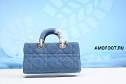 Dior Lady D-Joy Denim Macrocannage Light Blue 22x12x6cm - 4