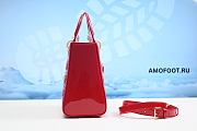 Small Lady Dior Bag Cherry Red Patent Cannage Calfskin 20x17x8cm - 6