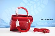 Small Lady Dior Bag Cherry Red Patent Cannage Calfskin 20x17x8cm - 3