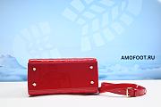 Small Lady Dior Bag Cherry Red Patent Cannage Calfskin 20x17x8cm - 2