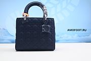 Medium Lady Dior Bag Deep Ocean Blue Cannage Lambskin 24x20x11cm - 1