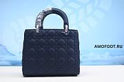 Medium Lady Dior Bag Deep Ocean Blue Cannage Lambskin 24x20x11cm - 3