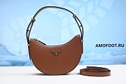 Prada Women's Brown Logo-plaque Shoulder Bag 18.5x22.5x6cm - 1