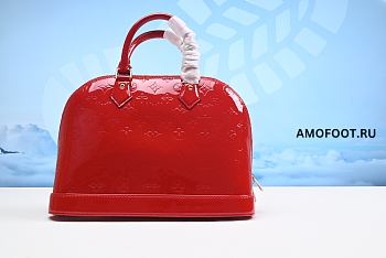 Louis Vuitton Alma Monogram Vernis PM Wine Red 22x31x15cm