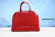 Louis Vuitton Alma Monogram Vernis PM Wine Red 22x31x15cm - 4