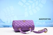 Chanel 22P Quilted Coco Handle Mini Purple Caviar 19×13×8cm - 3