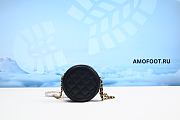 Chanel Black Caviar CC Filigree Round Chain Clutch 12x12x5.5cm - 5