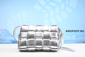 Bottega Veneta Silver Cassette Bag 25cm