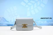 Celine Tên Triomphe Bag in Shiny Calfskin Soft Blue 19cm - 1