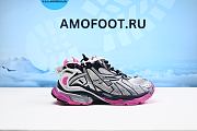 Balenciaga Runner Sneaker in silver, black and neon pink mesh and nylon 677402W3RBW9155 - 1