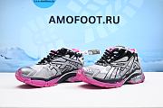 Balenciaga Runner Sneaker in silver, black and neon pink mesh and nylon 677402W3RBW9155 - 5
