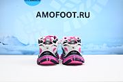 Balenciaga Runner Sneaker in silver, black and neon pink mesh and nylon 677402W3RBW9155 - 2