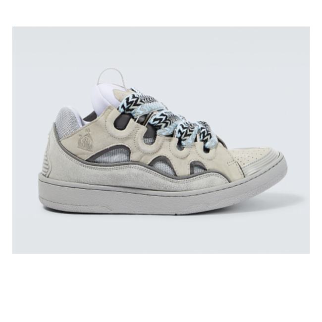Lanvin Curb leather sneakers in Grey - 1