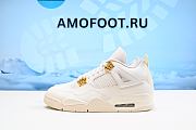 Air Jordan 4 Women's Sail Metallic Gold Black AQ9129-170 - 6