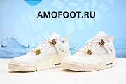 Air Jordan 4 Women's Sail Metallic Gold Black AQ9129-170 - 2