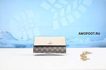 GUCCI Leather Folding Wallet Logo Long Wallets 19cm