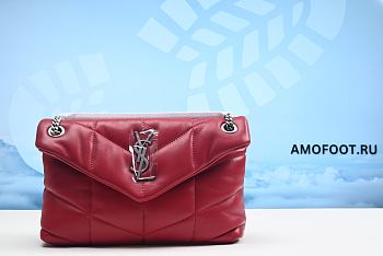 Saint Laurent Loulou Puffer Small Shoulder Bag in Red 29cm