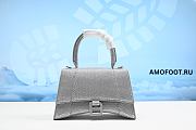 Balenciaga Hourglass Top Handle Bag XS Sparking Material Gray 23cm - 1