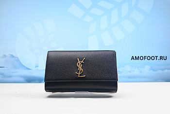 Saint Laurent Kate Medium Chain Bag Grain De Poudre Textured Calfskin Leather Gold-tone Black 24cm